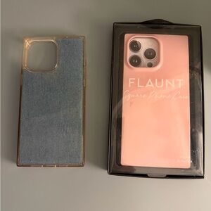 Two Flaunt Phone Cases - Pink and Blue (Denim)